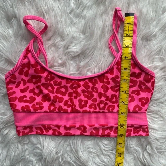 Beach Riot Eva Love Leopard Sports Bra Bikini Top Women’s Size Medium - Picture 5 of 9